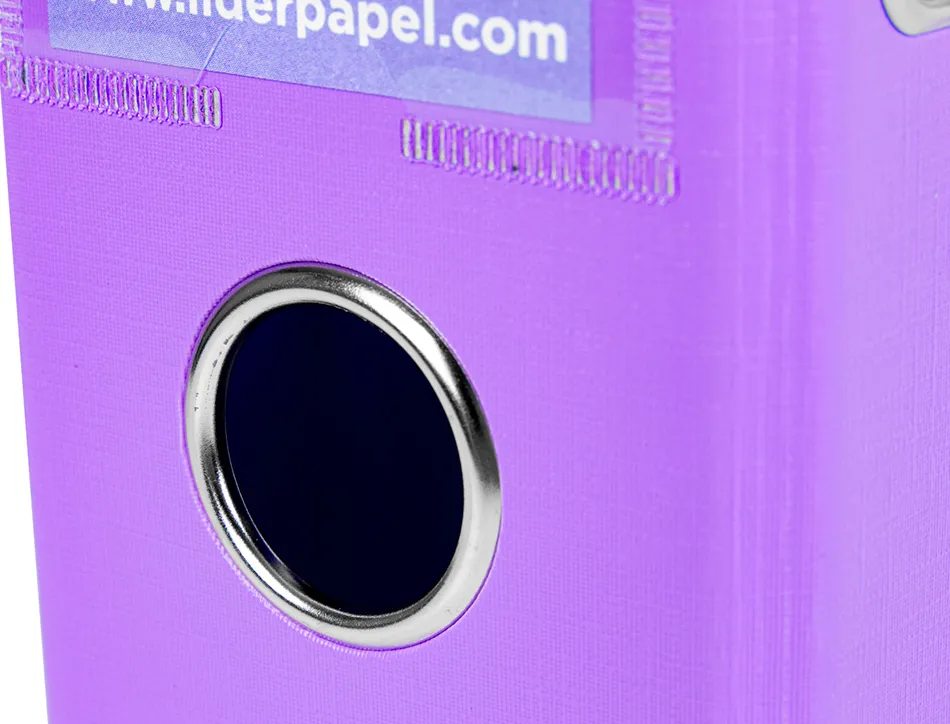 Classeur levier liderpapel a4 documenta carton rembordé 1,9mm dos 75mm rado métallique coloris lilas