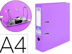 Classeur levier liderpapel a4 documenta carton rembordé 1,9mm dos 75mm rado métallique coloris lilas