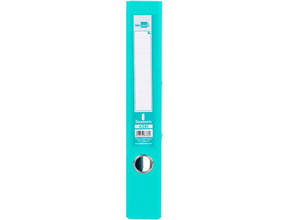 Classeur levier liderpapel a4 documenta carton rembordé 1,9mm dos 75mm rado métallique coloris vert clair