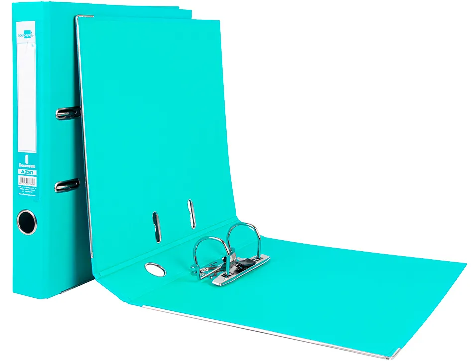 Classeur levier liderpapel a4 documenta carton rembordé 1,9mm dos 75mm rado métallique coloris vert clair
