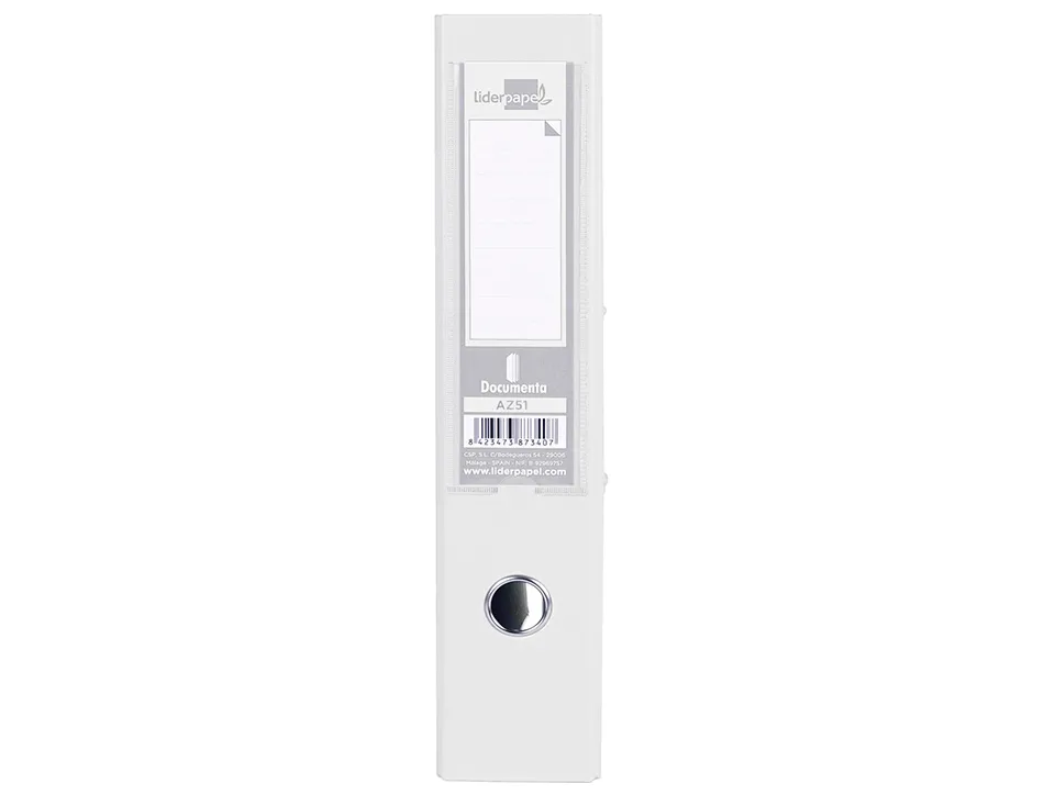 Classeur levier liderpapel documenta a4+ carton remborde dos 75mm rado metallique coloris blanc