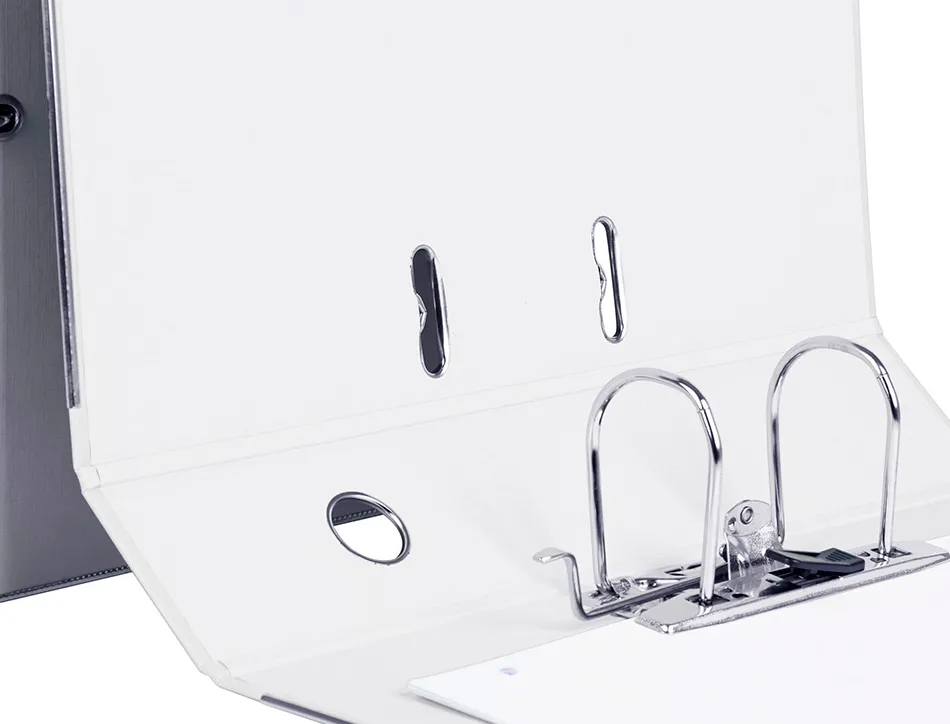 Classeur levier liderpapel documenta a4+ carton remborde dos 75mm rado metallique coloris blanc