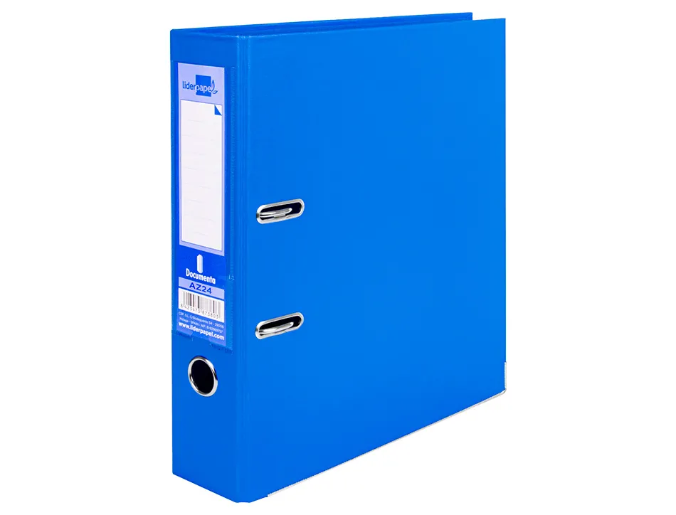 Classeur levier liderpapel a4 documenta carton rembordé 1,9mm dos 75mm rado métallique coloris bleu