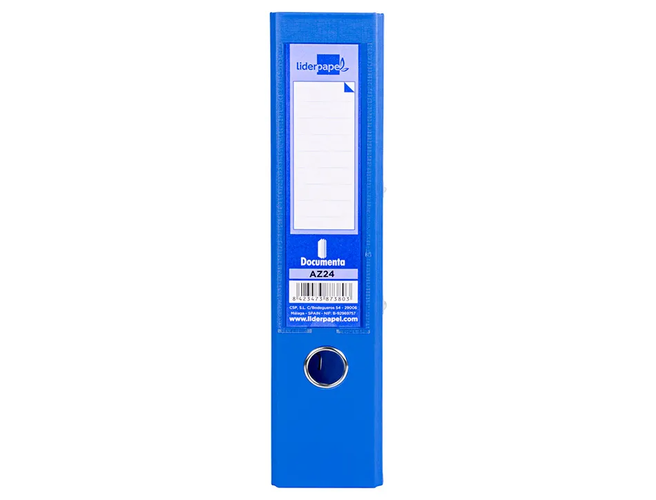Classeur levier liderpapel a4 documenta carton rembordé 1,9mm dos 75mm rado métallique coloris bleu