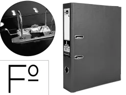 Classeur levier liderpapel documenta a4+ carton remborde dos 75mm rado metallique coloris noir