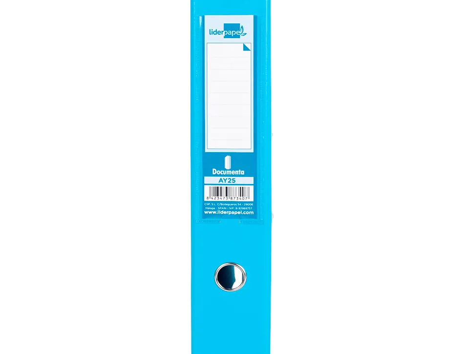 Classeur levier liderpapel documenta a4+ carton remborde dos 75mm rado metallique coloris bleu ciel