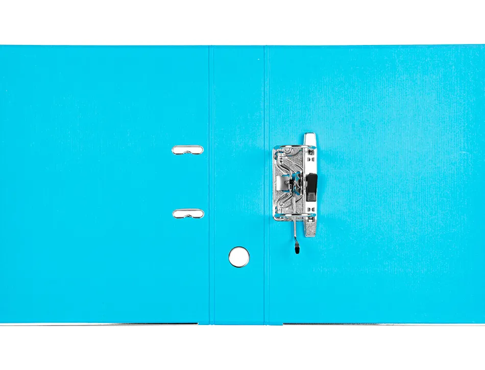 Classeur levier liderpapel documenta a4+ carton remborde dos 75mm rado metallique coloris bleu ciel