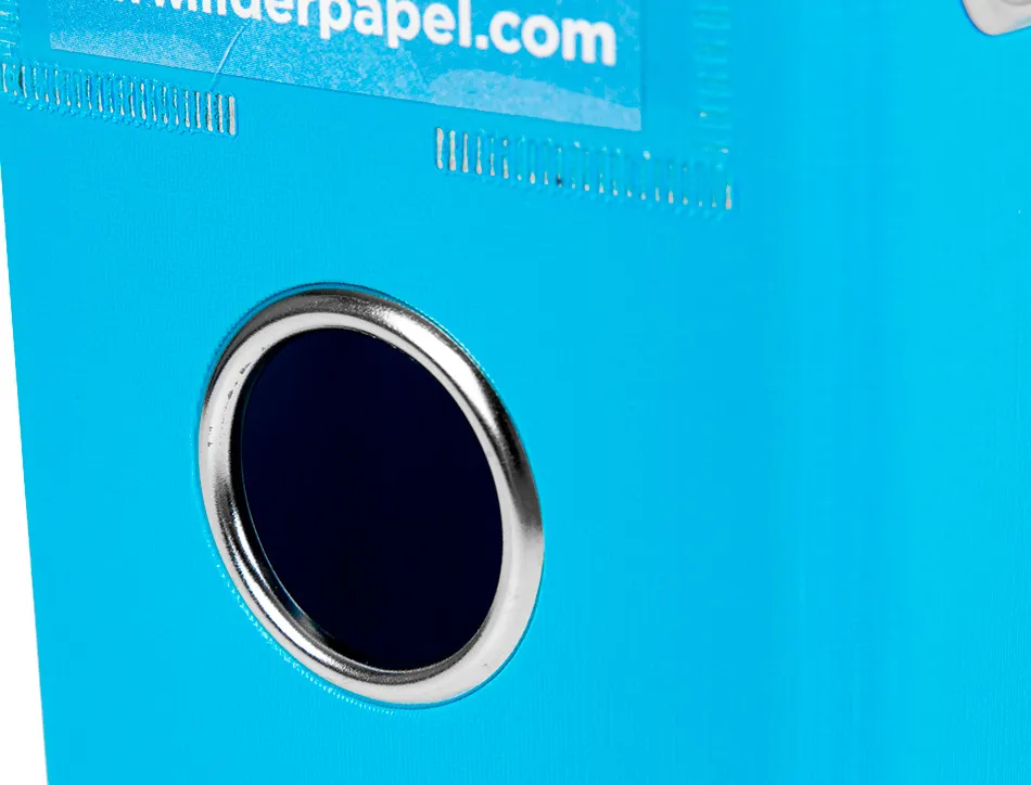 Classeur levier liderpapel a4 documenta carton rembordé 1,9mm dos 75mm rado métallique coloris bleu ciel