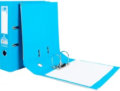 Classeur levier liderpapel a4 documenta carton rembordé 1,9mm dos 75mm rado métallique coloris bleu ciel