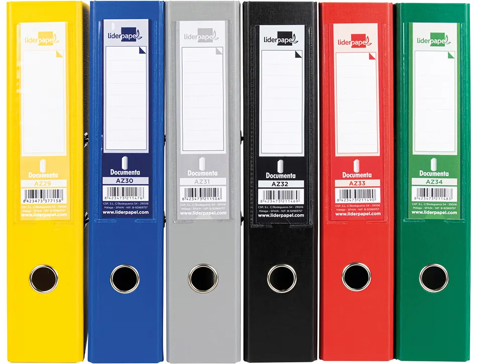 Classeur levier liderpapel documenta a4+ carton remborde dos 75mm rado metallique coloris assortis clasic