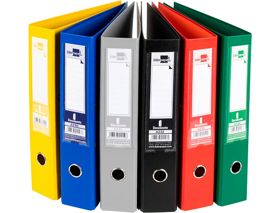 Classeur levier liderpapel documenta a4+ carton remborde dos 75mm rado metallique coloris assortis clasic