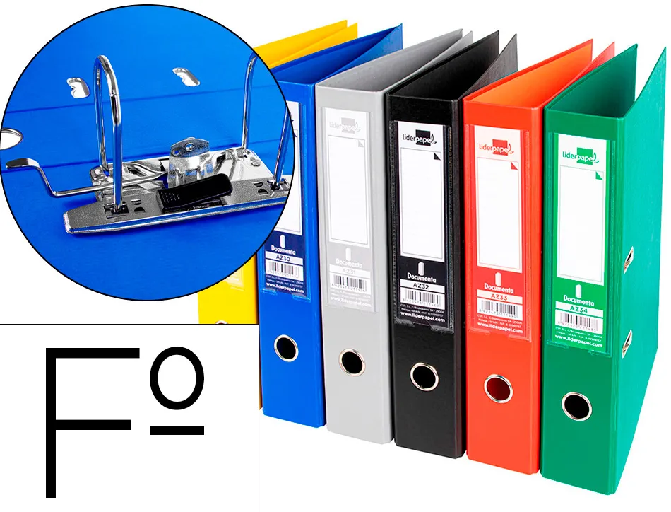 Classeur levier liderpapel documenta a4+ carton remborde dos 75mm rado metallique coloris assortis clasic