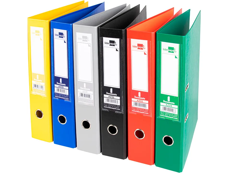 Classeur levier liderpapel documenta a4+ carton remborde dos 75mm rado metallique coloris assortis clasic