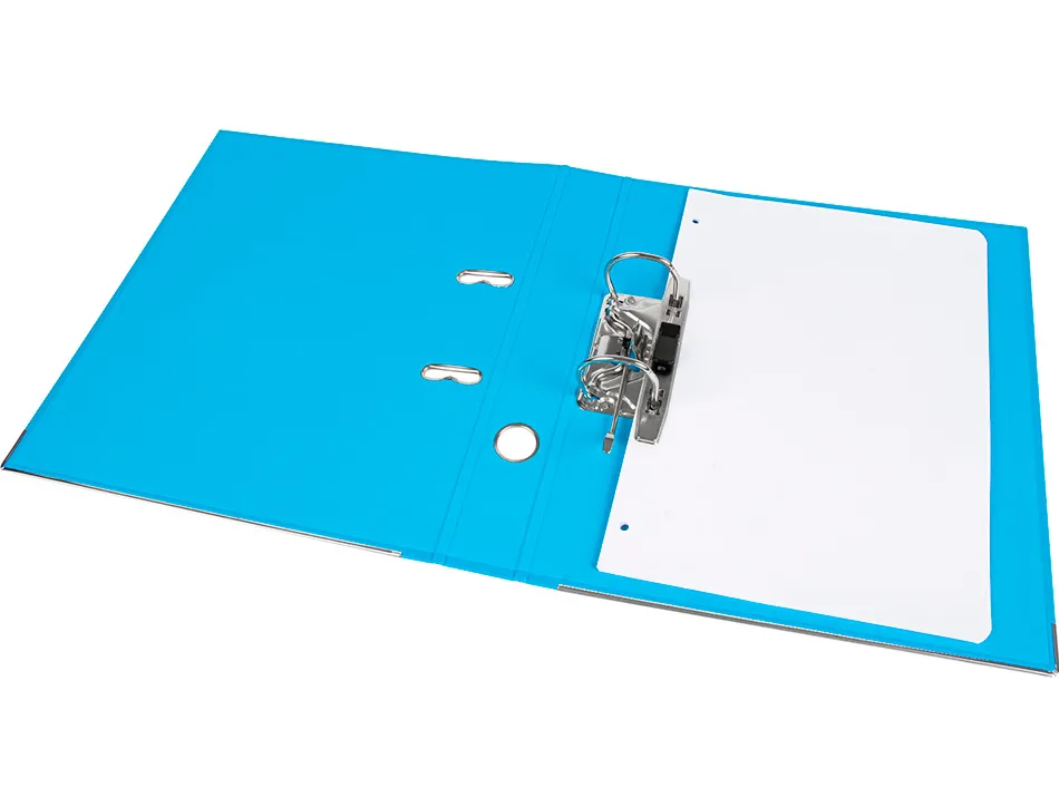 Classeur levier liderpapel a4 documenta carton rembordé 1,9mm dos 52mm rado métallique coloris bleu ciel