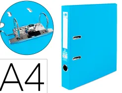 Classeur levier liderpapel a4 documenta carton rembordé 1,9mm dos 52mm rado métallique coloris bleu ciel