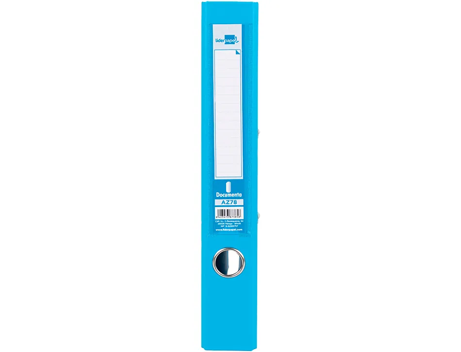 Classeur levier liderpapel a4 documenta carton rembordé 1,9mm dos 52mm rado métallique coloris bleu ciel