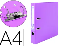 Classeur levier liderpapel a4 documenta carton rembordé 1,9mm dos 52mm rado métallique coloris lilas