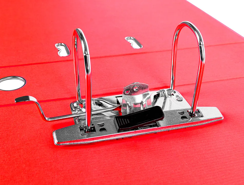 Classeur levier liderpapel documenta a4+ carton remborde dos 75mm rado metallique coloris rouge