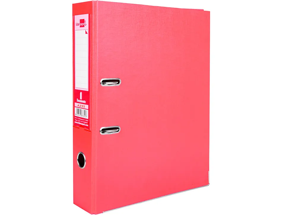 Classeur levier liderpapel documenta a4+ carton remborde dos 75mm rado metallique coloris rouge
