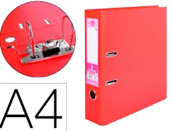 Classeur levier liderpapel a4 documenta carton rembordé 1,9mm dos 75mm rado métallique coloris rouge