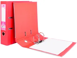 Classeur levier liderpapel a4 documenta carton rembordé 1,9mm dos 75mm rado métallique coloris rouge