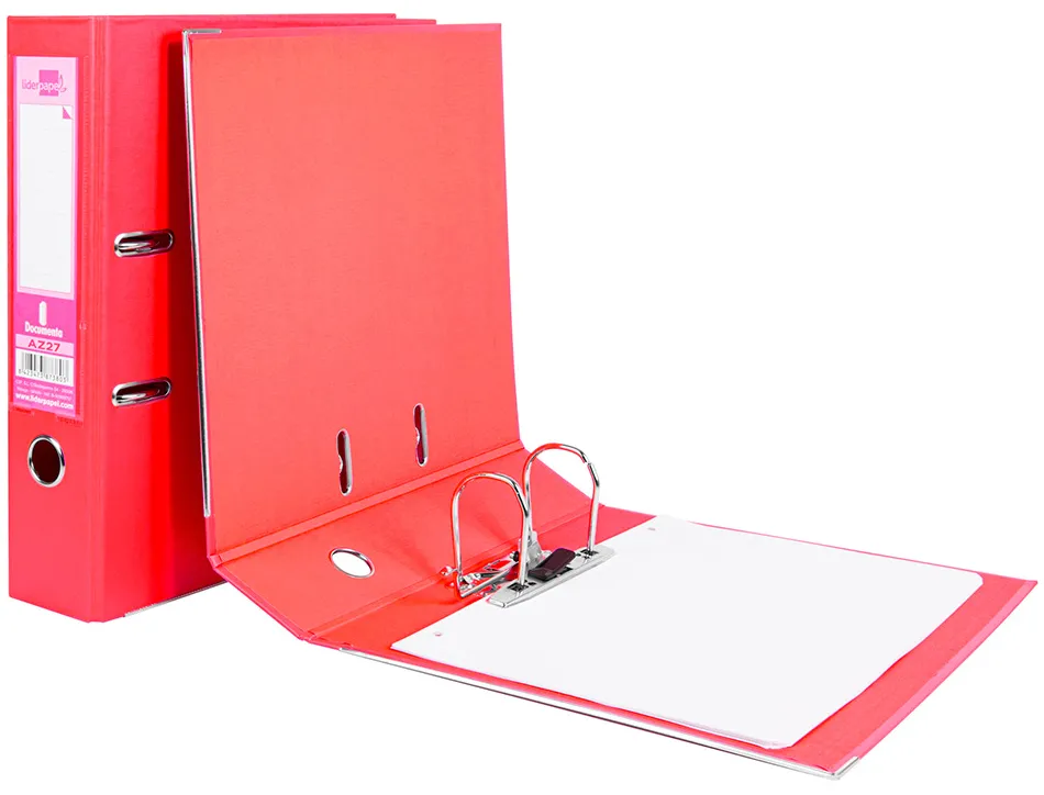 Classeur levier liderpapel a4 documenta carton rembordé 1,9mm dos 75mm rado métallique coloris rouge