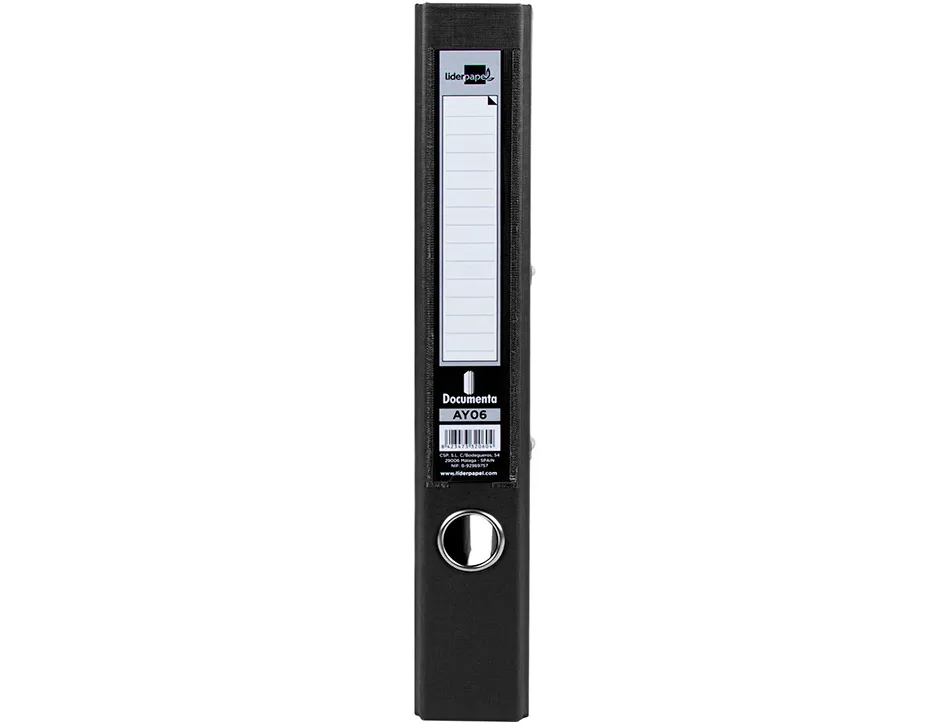 Classeur levier liderpapel a4 documenta carton rembordé 1,9mm dos 52mm rado métallique coloris noir