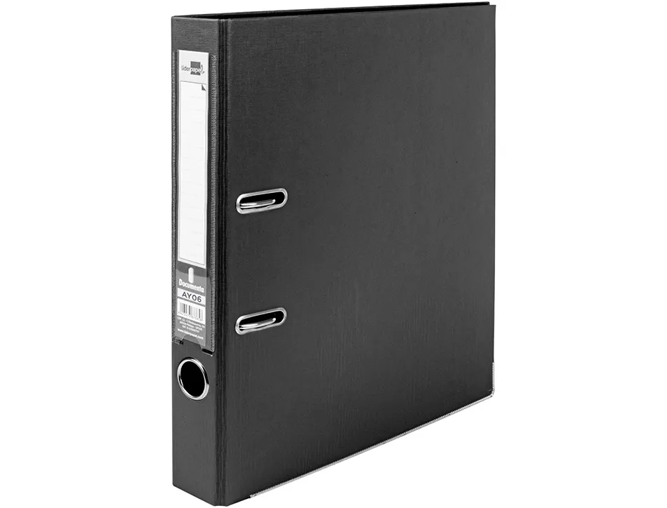 Classeur levier liderpapel a4 documenta carton rembordé 1,9mm dos 52mm rado métallique coloris noir