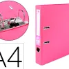 Classeur levier liderpapel a4 documenta carton rembordé 1,9mm dos 52mm rado métallique coloris rose