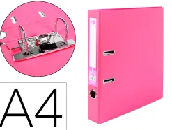 Classeur levier liderpapel a4 documenta carton rembordé 1,9mm dos 52mm rado métallique coloris rose