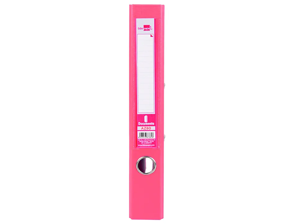 Classeur levier liderpapel a4 documenta carton rembordé 1,9mm dos 52mm rado métallique coloris rose