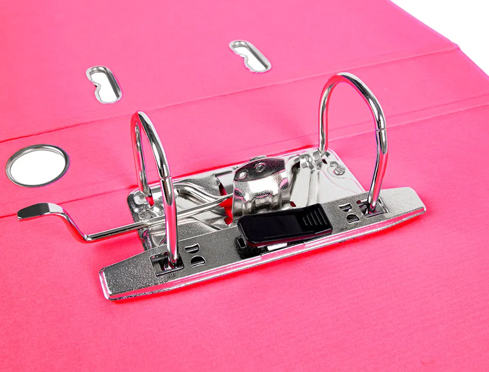 Classeur levier liderpapel a4 documenta carton rembordé 1,9mm dos 52mm rado métallique coloris rose