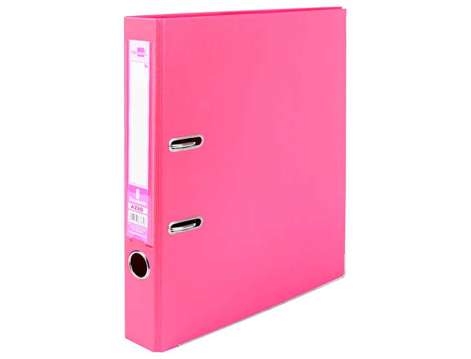Classeur levier liderpapel a4 documenta carton rembordé 1,9mm dos 52mm rado métallique coloris rose