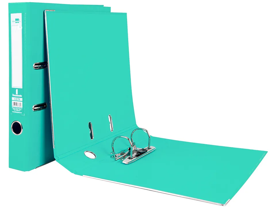 Classeur levier liderpapel a4 documenta carton rembordé 1,9mm dos 52mm rado métallique coloris vert clair