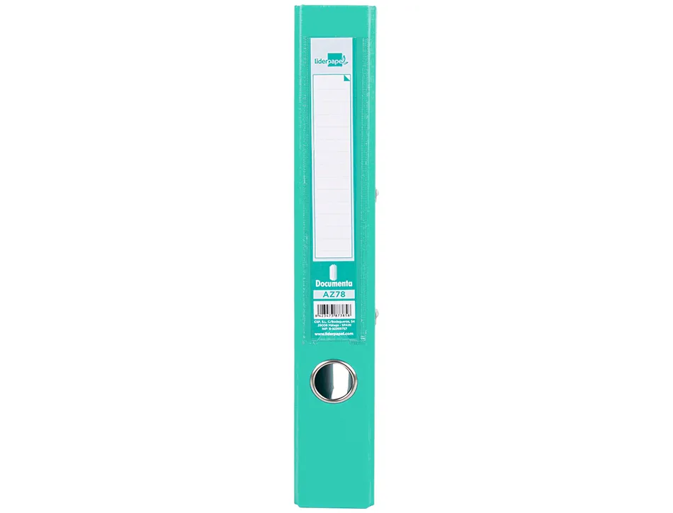 Classeur levier liderpapel a4 documenta carton rembordé 1,9mm dos 52mm rado métallique coloris vert clair