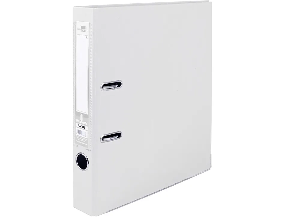 Classeur levier liderpapel a4 documenta carton rembordé 1,9mm dos 52mm rado métallique coloris blanc