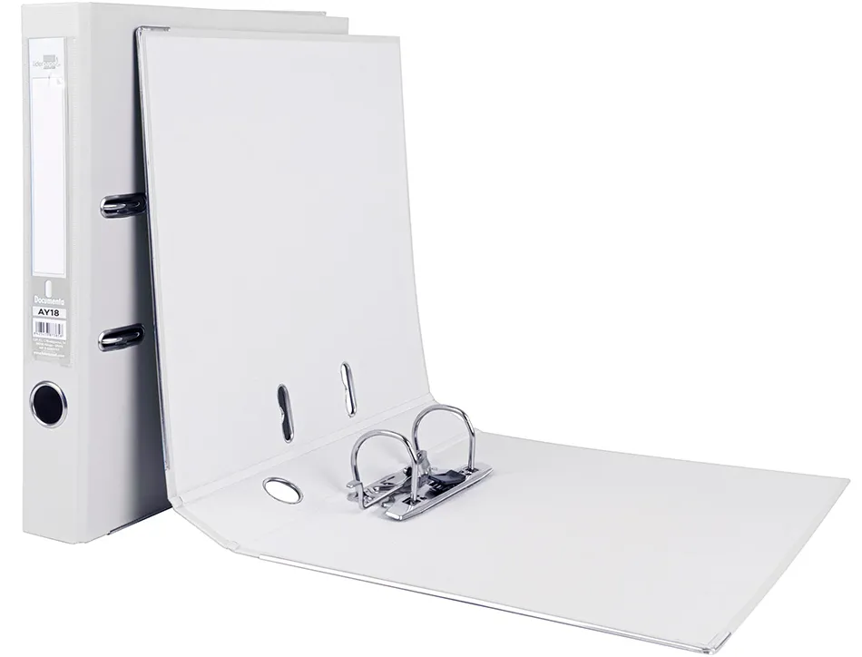 Classeur levier liderpapel a4 documenta carton rembordé 1,9mm dos 52mm rado métallique coloris blanc