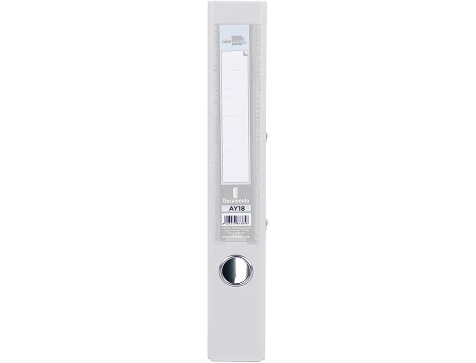 Classeur levier liderpapel a4 documenta carton rembordé 1,9mm dos 52mm rado métallique coloris blanc