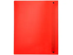 Classeur liderpapel 4 anneaux 40mm a4 polypropylene dos 55mm porte-cartes de visite coloris rouge translucide