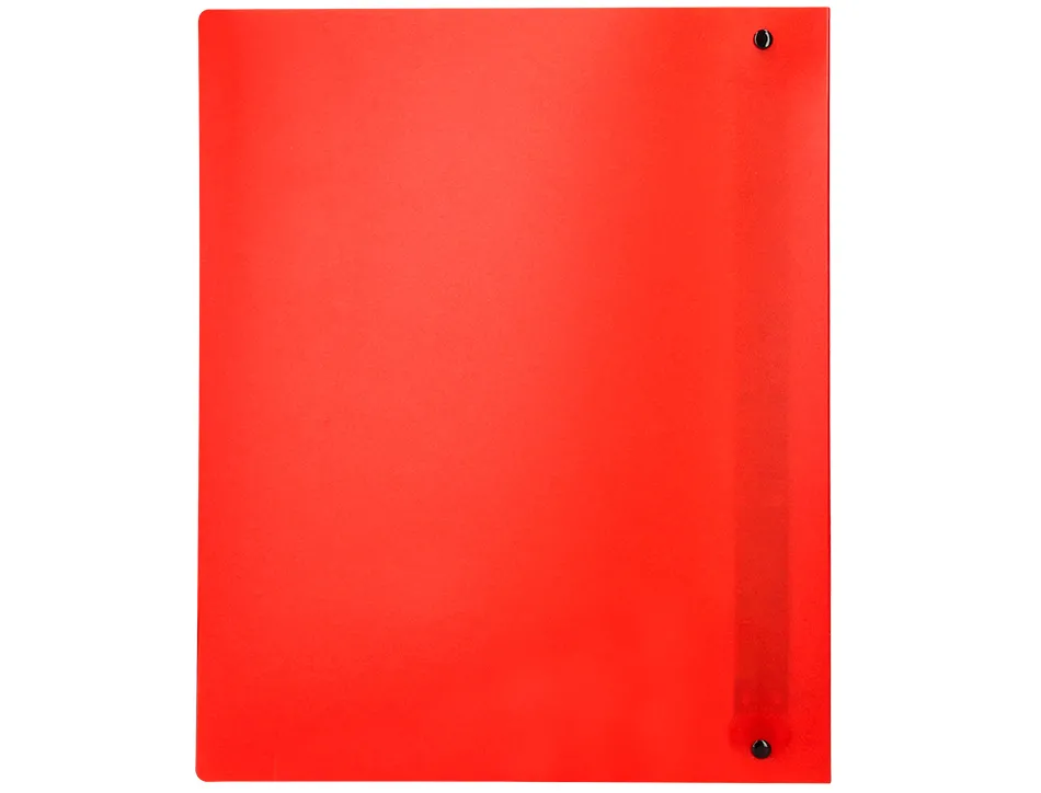 Classeur liderpapel 4 anneaux 40mm a4 polypropylene dos 55mm porte-cartes de visite coloris rouge translucide