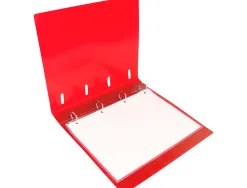 Classeur liderpapel 4 anneaux en d 25mm a4 polypropylene feuillets mobiles 100f 5x5mm coloris rouge translucide