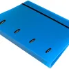 Classeur liderpapel 4 anneaux en d 25mm a4 polypropylene feuillets mobiles 100f 5x5mm coloris bleu translucide