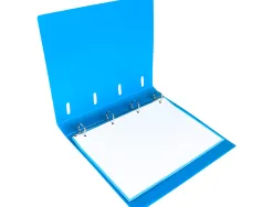 Classeur liderpapel 4 anneaux en d 25mm a4 polypropylene feuillets mobiles 100f 5x5mm coloris bleu translucide