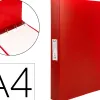 Classeur liderpapel 4 anneaux 25mm a4 260x315mm polypropylene dos 40mm porte-cartes visite coloris rouge