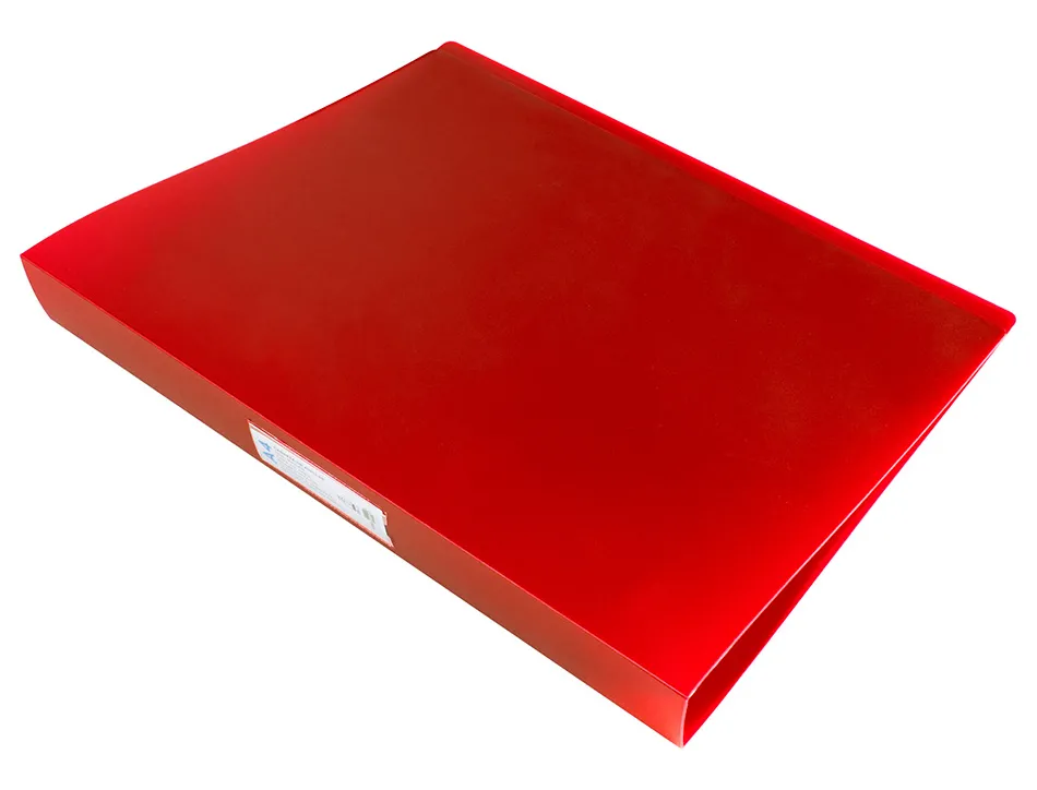 Classeur liderpapel 4 anneaux 25mm a4 260x315mm polypropylene dos 40mm porte-cartes visite coloris rouge