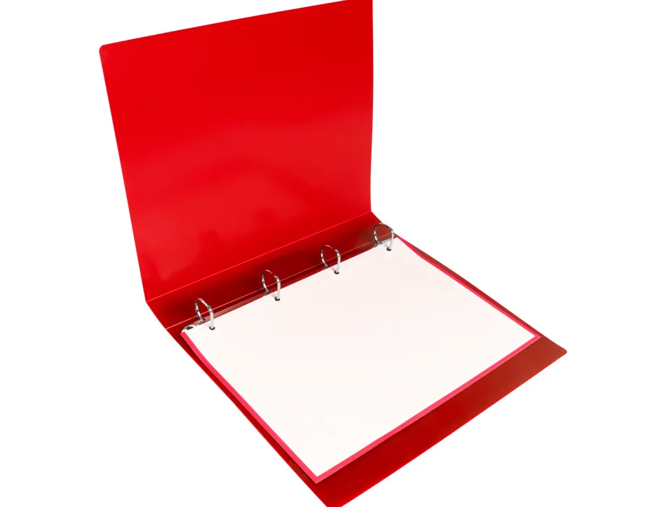 Classeur liderpapel 4 anneaux 25mm a4 260x315mm polypropylene dos 40mm porte-cartes visite coloris rouge