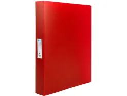 Classeur liderpapel 4 anneaux 25mm a4 260x315mm polypropylene dos 40mm porte-cartes visite coloris rouge