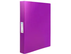 Classeur liderpapel 4 anneaux 25mm a4 260x315mm polypropylene dos 40mm porte-cartes visite coloris violet