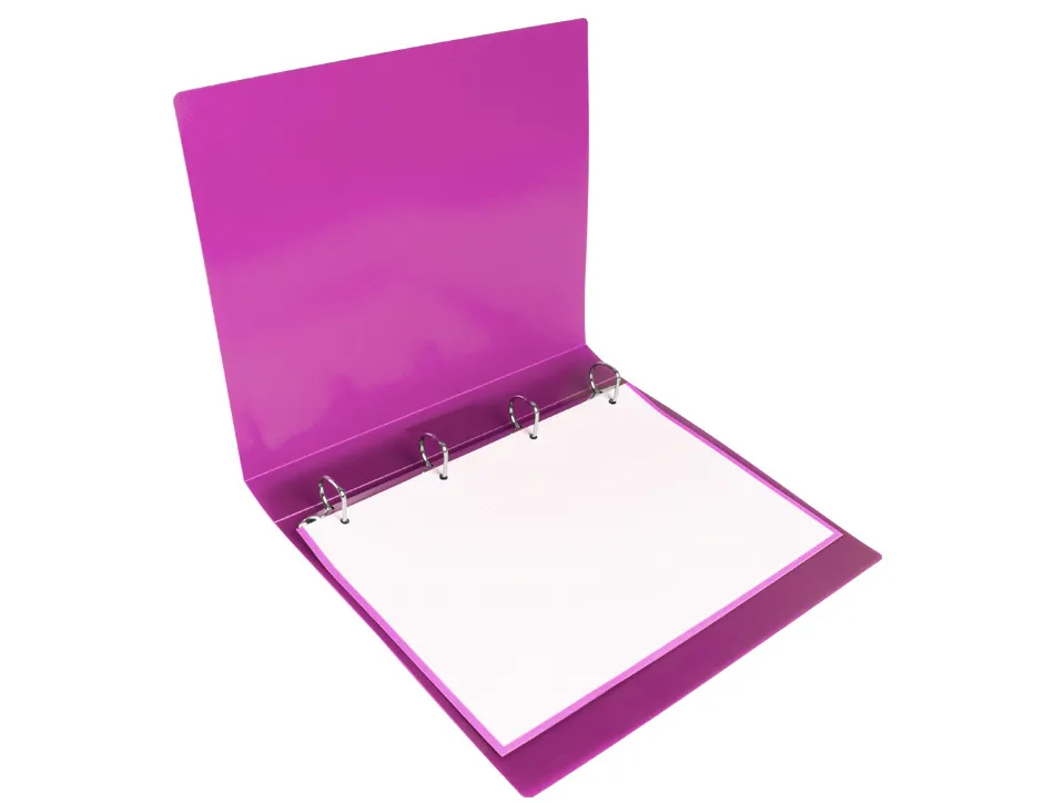 Classeur liderpapel 4 anneaux 25mm a4 260x315mm polypropylene dos 40mm porte-cartes visite coloris violet