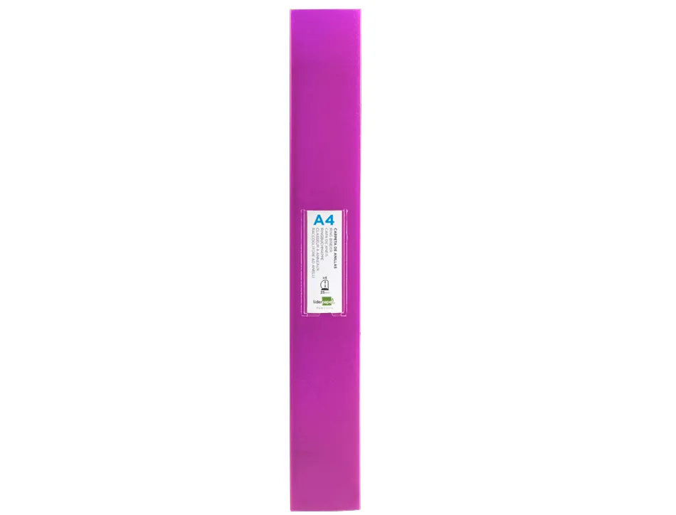 Classeur liderpapel 4 anneaux 25mm a4 260x315mm polypropylene dos 40mm porte-cartes visite coloris violet